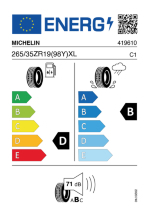 MICHELIN 265/35 ZR19 (98Y) EXTRA LOAD TL PILOT SUPER SPORT *