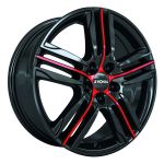 RONAL R57   7.5X18 ET50 114.3X5  (82) JETBLACK-RED SPOKE