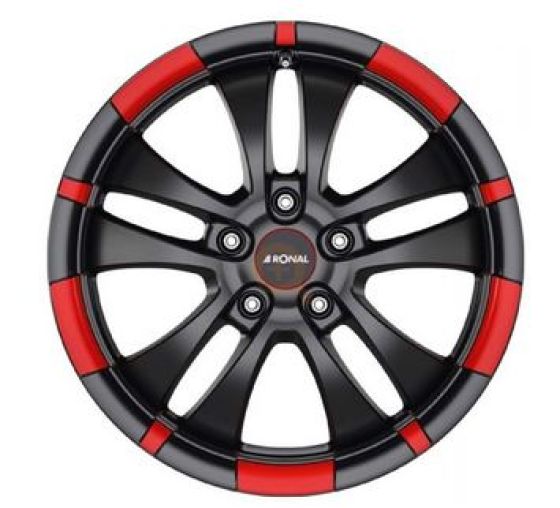 RONAL R59 MCR7.5X17 ET48 112X5 střed 76 JETBLACK-MATT-RED RIM